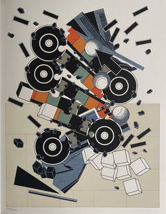 Alain Le Yaouanc - Le metier de bâtisseur III, 1978: Alain Le Yaouanc - Le metier de bâtisseur III, 1978Color lithograph on Arches paper, not signed, numbered /991. Publisher: Fédération Nationale des Travaux Publics, Paris, 1978. Very good condition
