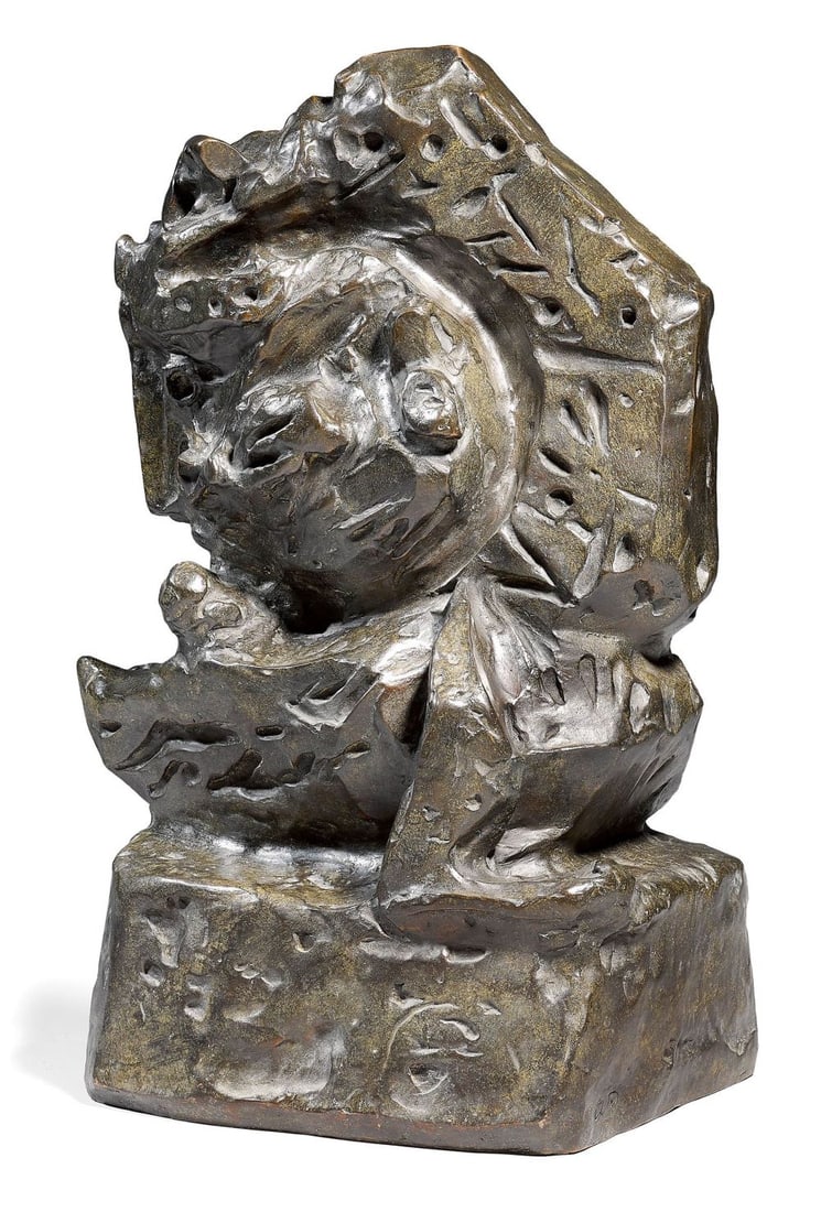 André Masson - La Chrysalide, 1942: André Masson - La Chrysalide, 1942Bronze sculpture with brown patina, numbered 2/8, monogrammed, with the foundry mark and the gallery stamp on the side to the right. Foundry: Fonderia Tesconi Pietra