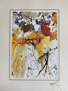 Salvador Dalí (after) - The Day of the Lord (Joel 2:15,17), 1985: Salvador Dalí (after) - The Day of the Lord (Joel 2:15,17), 1985Color lithograph on 170 gr paper with passepartout. Plate signed, not numbered. Dali's signature printed on passepartout. Printed by Ri