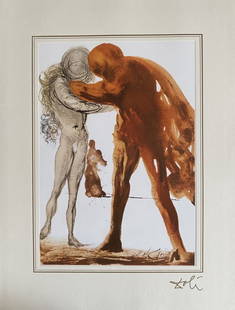 Salvador Dalí (after) - The Prodigal Son (Luke 15:11-32), 1985: Salvador Dalí (after) - The Prodigal Son (Luke 15:11-32), 1985Color lithograph on 170 gr paper with passepartout. Plate signed, not numbered. Dali's signature printed on passepartout. Printed by Rizz