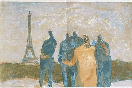 Jacques van den Bussche - La Tour Eiffel, Paris, 1964: Jacques van den Bussche - La Tour Eiffel, Paris, 1964Original lithograph on Lana wove paper, not signed, not numbered. Extracted from portfolio numbered 122/260. Published by Pierre de Tartas, 1964.