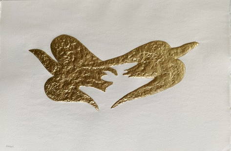 Georges Braque (after) - Zétès et Calais, 1971: Georges Braque (after) - Zétès et Calais, 1971Embossed engraving embellished with gold leaf on Arches paper, not signed, numbered 208/225. This composition was molded in relief by Heger de