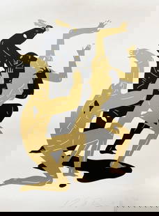 Cleon Peterson - Heathens (White), 2017: Cleon Peterson - Heathens (White), 2017Hand-pulled screen print on 290gsm Coventry Rag fine art paper with deckled edges, hand signed and numbered /150. Very good condition, 61 x 46 cm.Sérigraphie r�