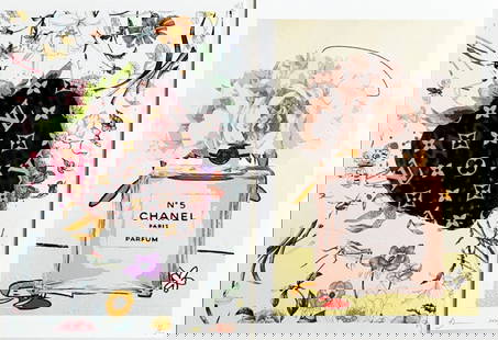 Death NYC - Strawberry & Chanel, 2024: Death NYC - Strawberry & Chanel, 2024Set of 2 archival prints on textured fine art watercolor paper, hand-signed by artist and numbered /100. Good condition, 30 x 21 cm.Lot de deux tirages d'archives
