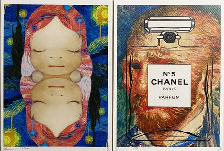 Death NYC - Nara Girl & Van Gogh, 2024: Death NYC - Nara Girl & Van Gogh, 2024Set of 2 archival prints on textured fine art watercolor paper, hand-signed by artist and numbered /100. Good condition, 30 x 21 cm.Lot de deux tirages