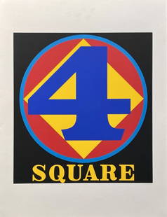 Robert Indiana - Polygon: Square (Four), 1997: Robert Indiana - Polygon: Square (Four), 1997Color silkscreen on paper, not signed, not numbered. Extracted from the limited edition portfolio "The American Dream". Publisher: Marco Fine Arts Contempo