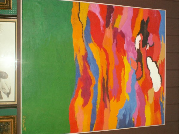 ROBERT COLESCOTT. (American, B. 1925.) Acrylic o: ROBERT COLESCOTT. (American, B. 1925.) Acrylic on canvas. The World is Waiting for the Sunrise. Signed lower right. 51 3/4" x 64 1/4". Provenance: The Fountain Gallery.