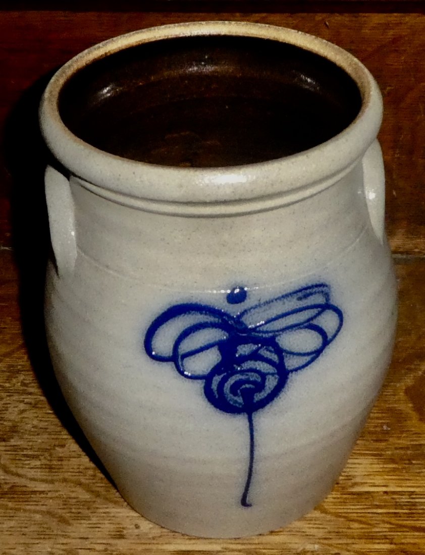 Redwing Pottery Bee Salt Glaze Crock (1 of 3)