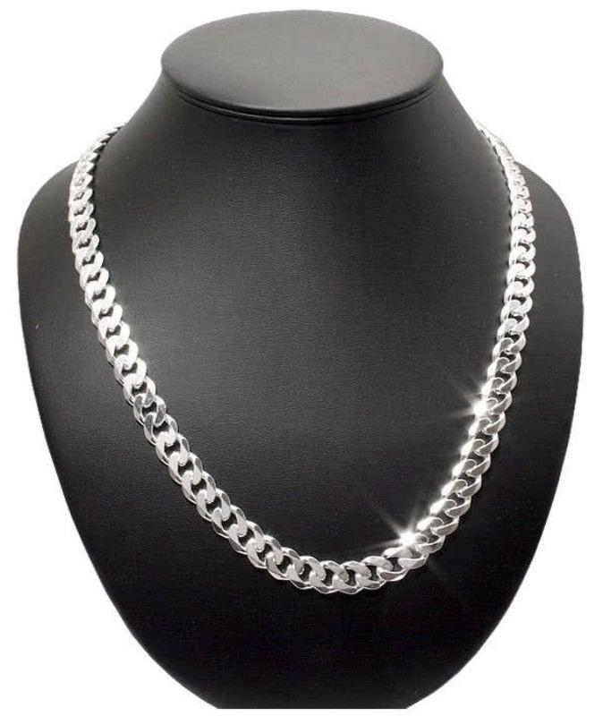 7mm Mens Curb Cuban Link Chain Necklace Pendant 925 (1 of 7)
