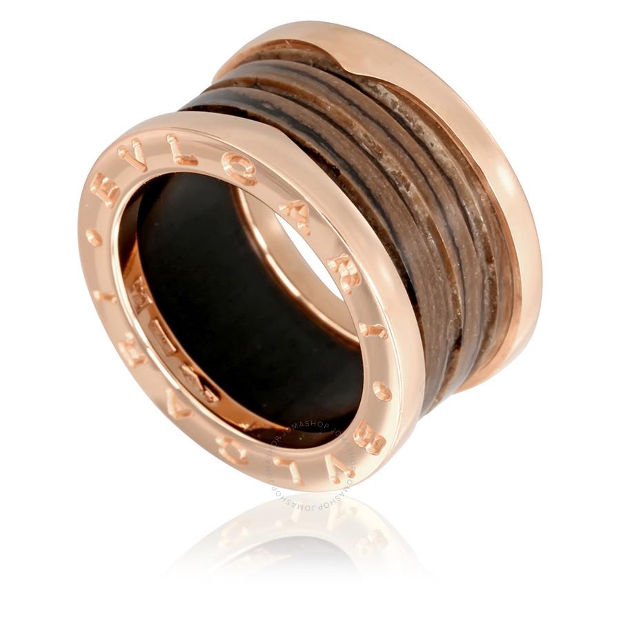 BVLGARI B.Zero1 Band 18K Rose Gold and Brown Marble (1 of 6)