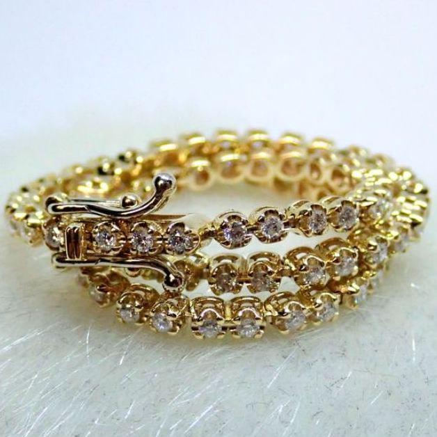 14K 0,91 ct Diamond Tennis Bracelet: 4,00 g Yellow Gold 0,91 ct H/Vs Diamond, 17cm Will be shipped registered mail UPS