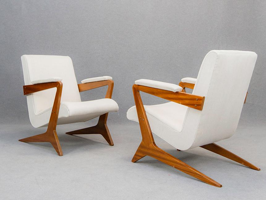 JOSE ZANINE CALDAS (Attr.). Two Brazilian armchairs (1 of 3)