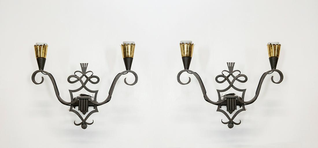 ANDRE' ARBUS (Attr.). Pair of appliques (1 of 2)