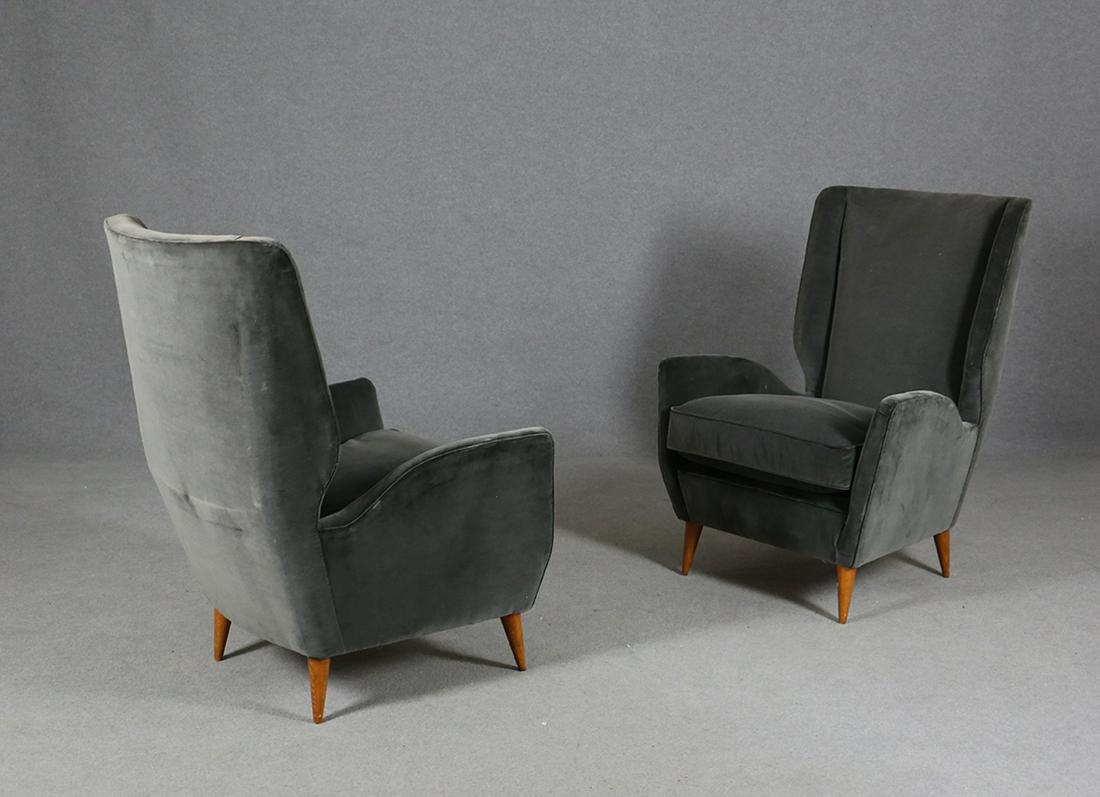GIO PONTI (Attr.) for ISA BERGAMO. Two armchairs (1 of 2)