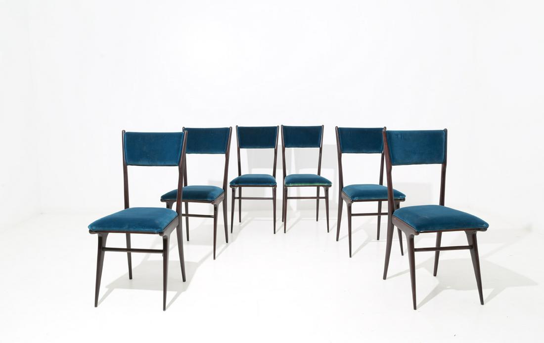 CARLO DE CARLI for CASSINA. Six chairs mod. 693 (1 of 3)