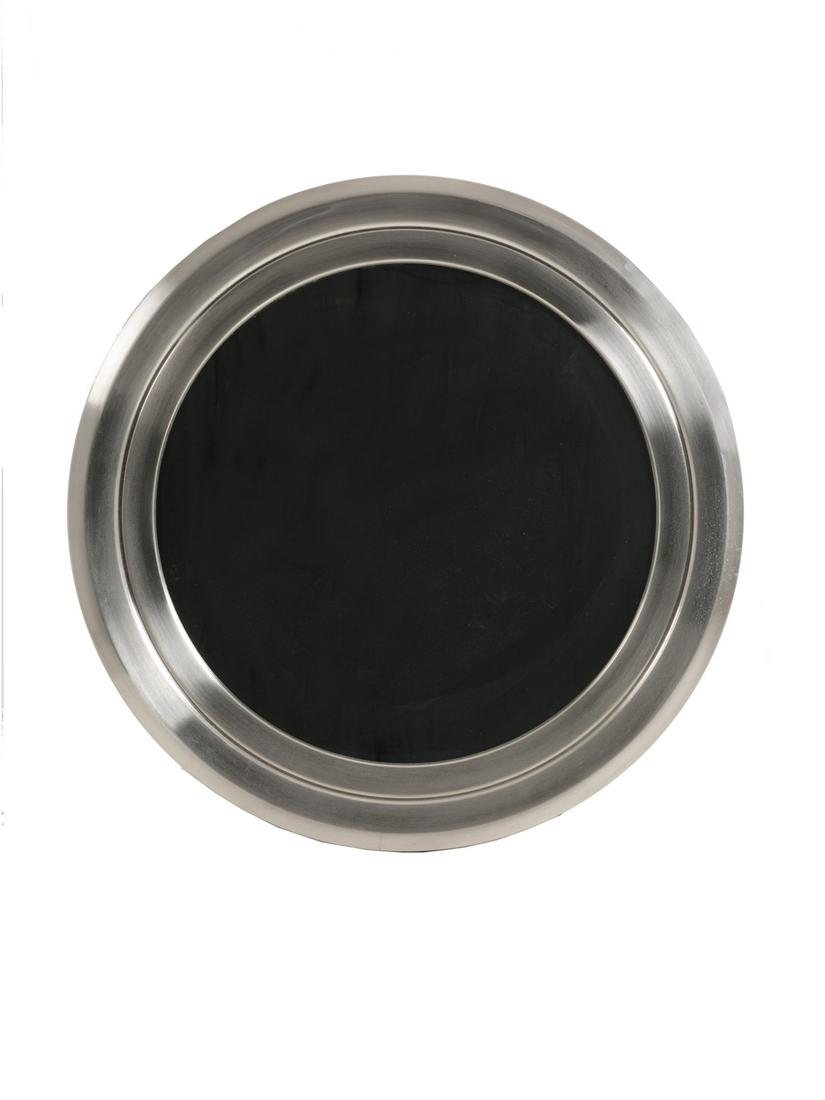 GIANNI MOSCATELLI for FORMANOVA. Round mirror: GIANNI MOSCATELLI (1930) per FORMANOVA. Specchio rotondo in metallo nichelato. Anni '70. Mis. Prof. cm. 4 Diam. cm. 93 ca. Val. 600/900