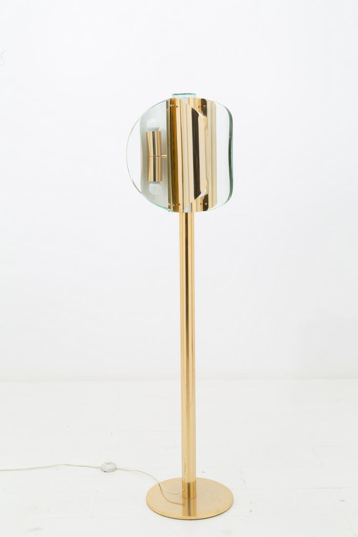 FONTANA ARTE (Attr.). Brass and glass floor lamp (1 of 3)