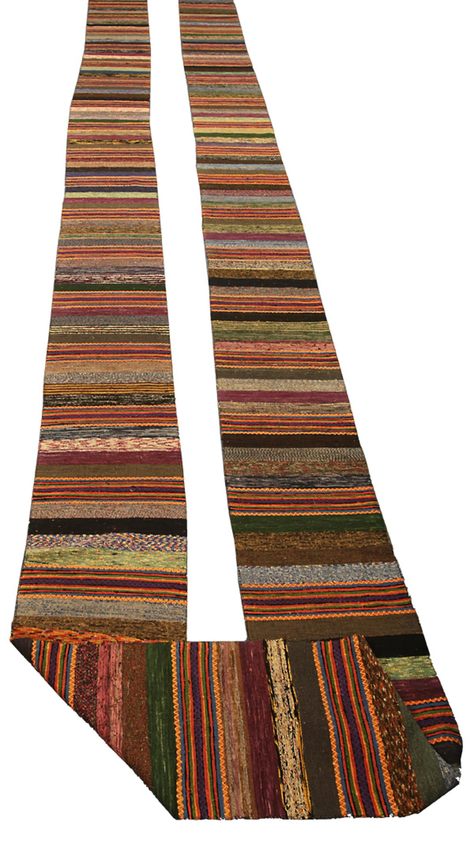 Wool and cotton Kilim. Northern Europe.: Kilim, lavorazione a mano in lana e cotone. Nord Europa. Seconda metà del XX secolo. Ottimo stato di conservazione. Mis. Lung. cm. 58 Alt. cm. 1760 ca.