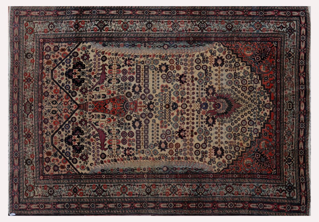 Wool persian Dorokhsh carpet: Tappeto Dorokhsh in lana. Persia. Fine XIX secolo. Mis. Lung. cm. 142 Alt. cm. 197 ca. Val. 500/800
