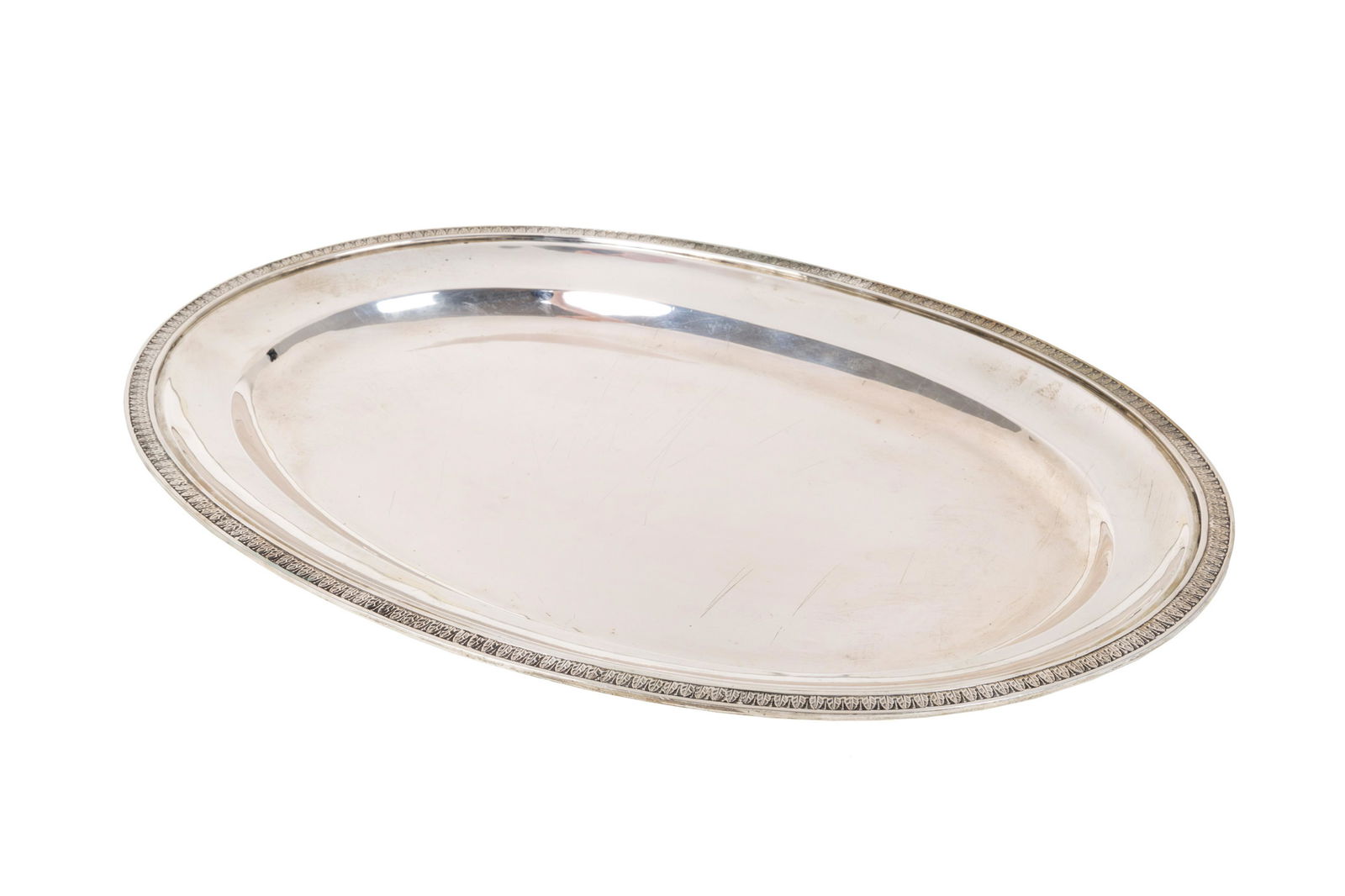 Oval 800 silver tray, gr. 1440 ca. GABRIELLI (1 of 3)