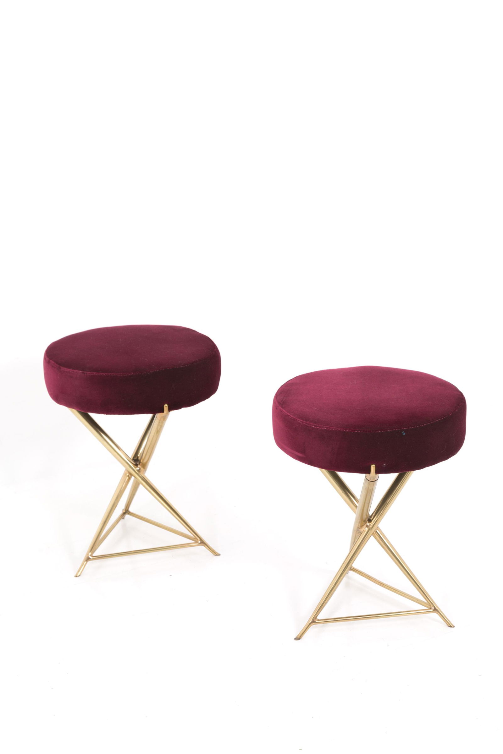IGNAZIO GARDELLA (Attr). Two brass stools. 1950s (1 of 3)