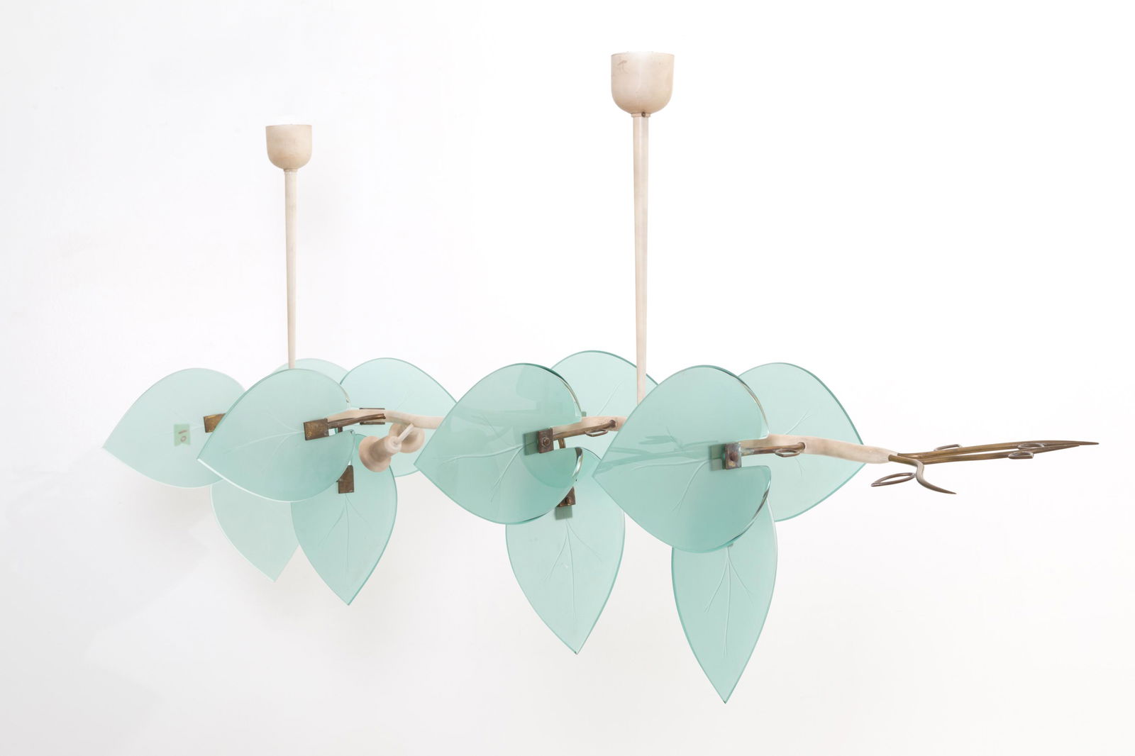 PIETRO CHIESA (Attr). Brass and metal chandelier (1 of 5)