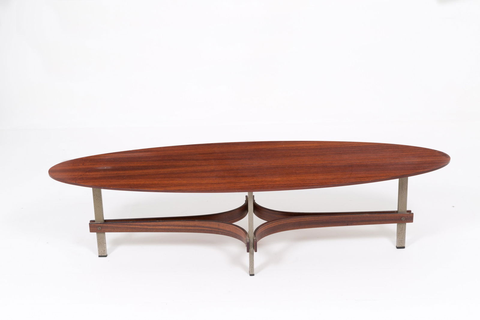 Small wooden table. Iron legs. Italy. 1960s (1 of 4)