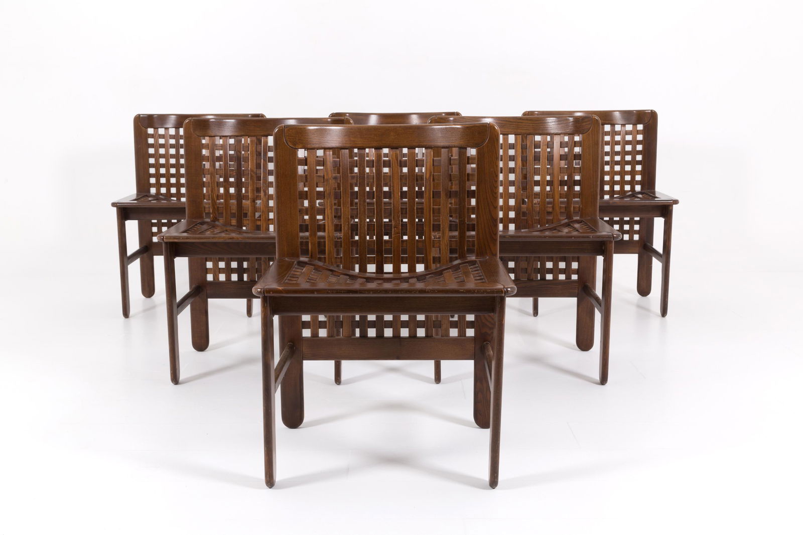 AFRA & TOBIA SCARPA. Six wooden chairs. 1960s (1 of 4)