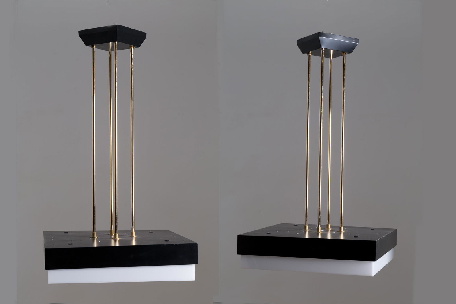 Two metal and brass lamps. STILNOVO. 1960s (1 of 5)