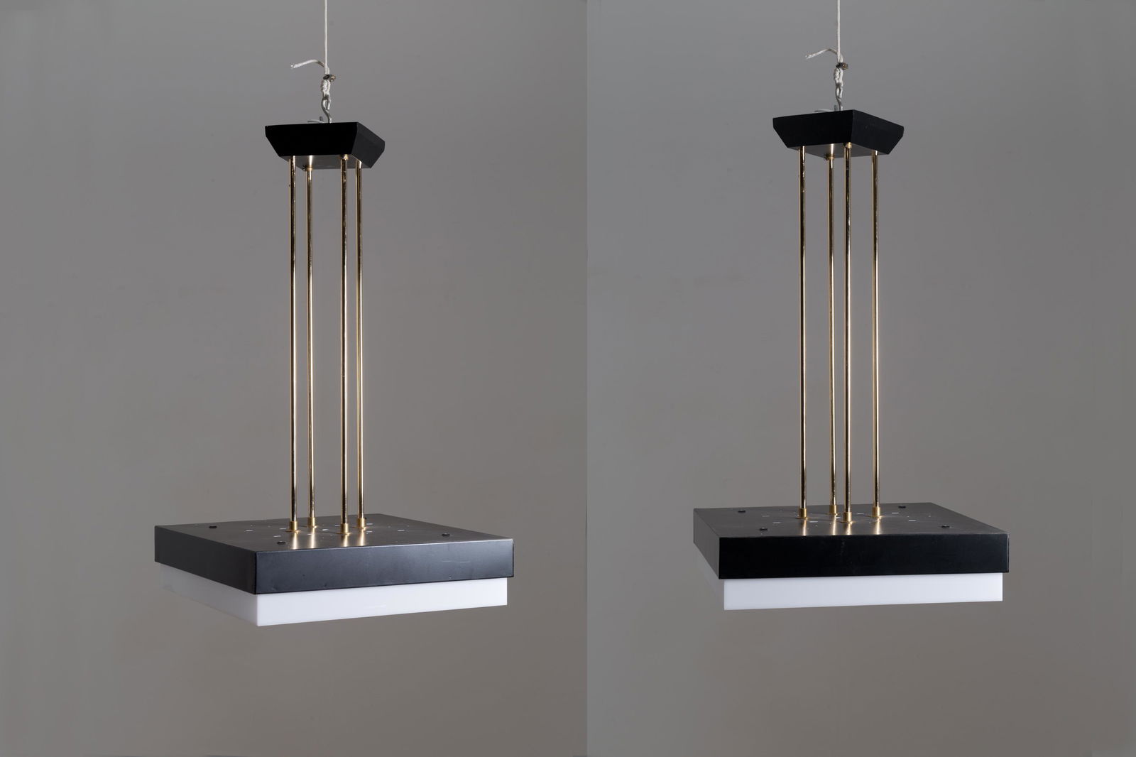 Two metal and brass lamps. STILNOVO. 1960s (1 of 4)