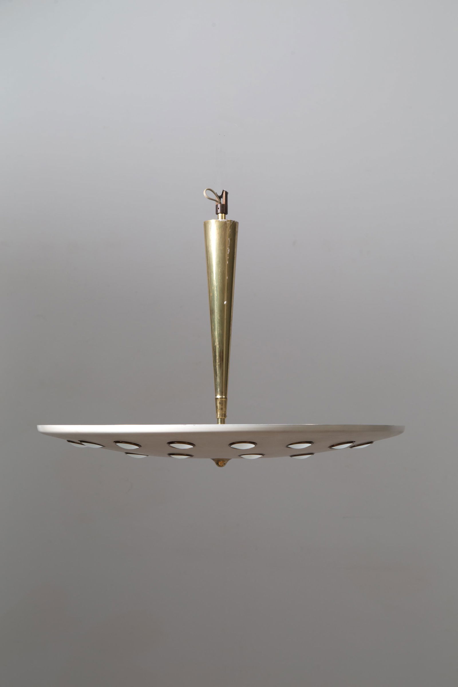TORLASCO (Attr). Brass and aluminium chandelier. LUMI (1 of 5)