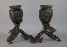 Two bronze vases. Japan. 19th century