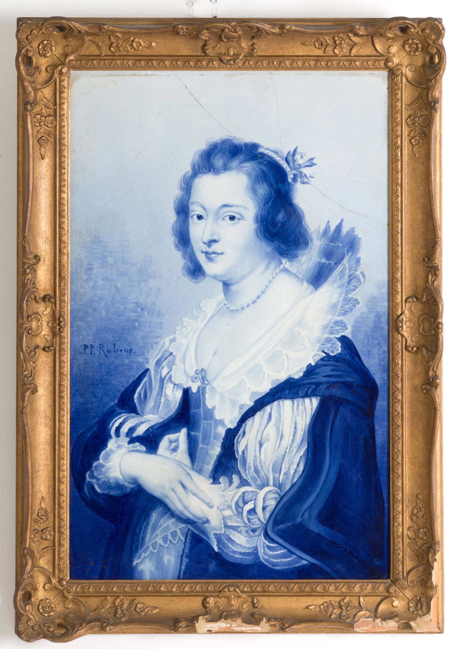 Painted plaque in porcelain. P. P. Rubens. DELFT (1 of 5)