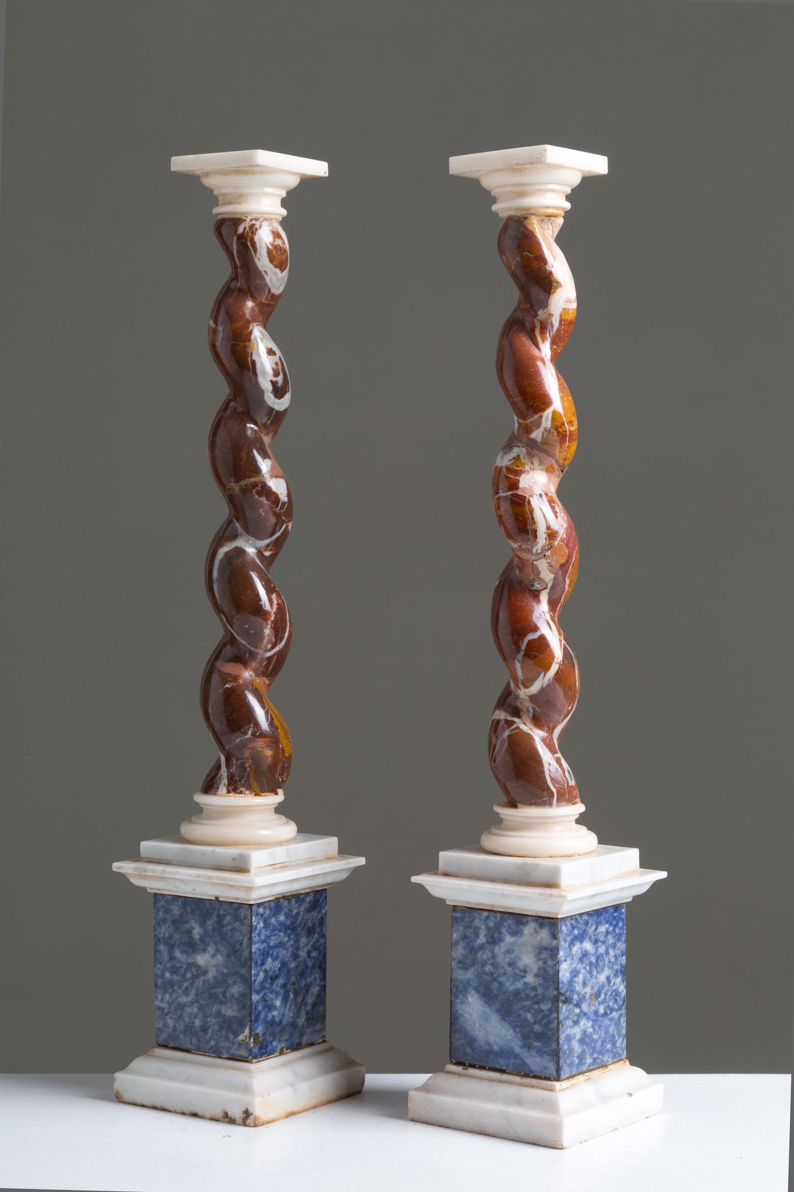 Two alabaster and marble columns. Early 20th c (1 of 4)