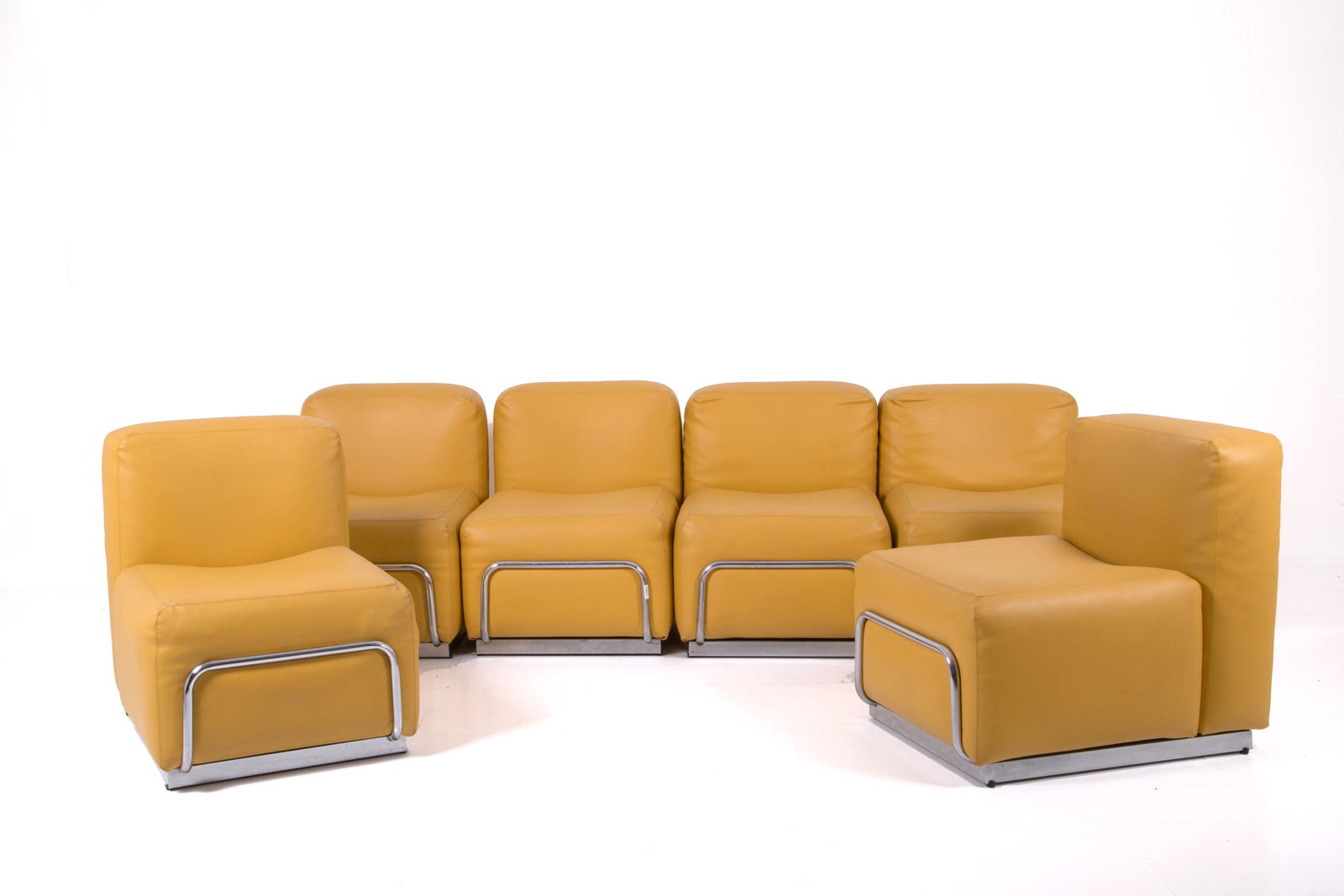 Six Space Age armchairs in steel. Italy. 1960s (1 of 5)