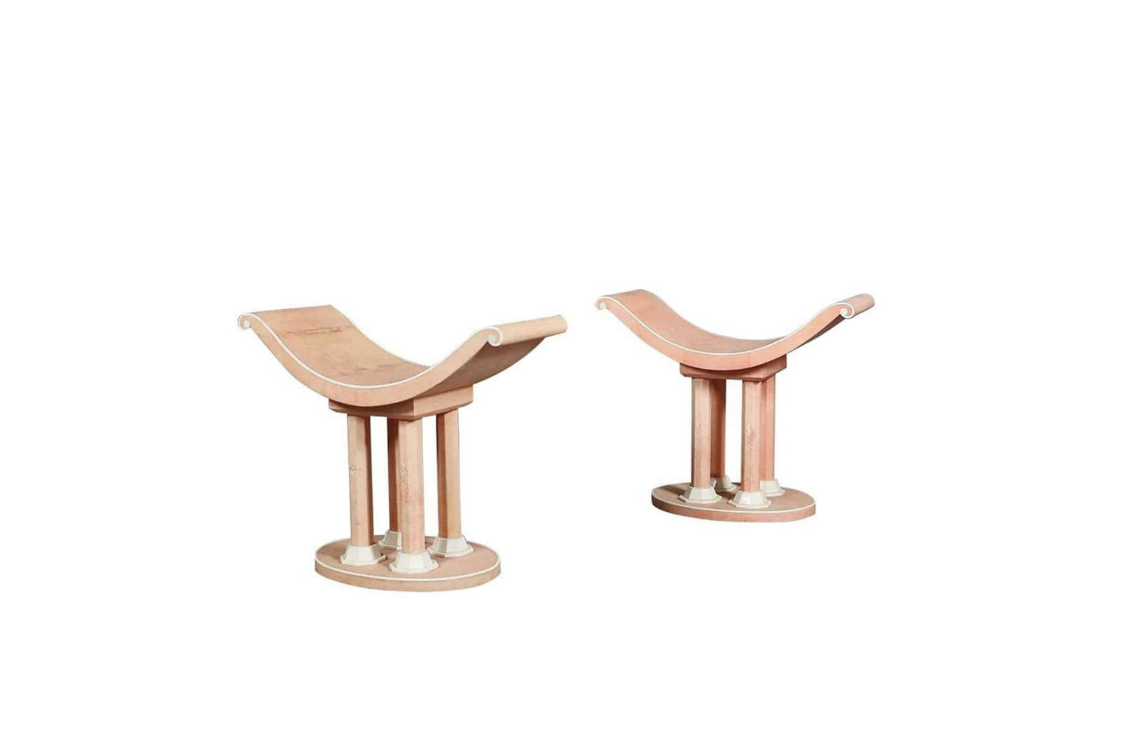 JULES LELEU. French stools in pink Galuchat (1 of 5)