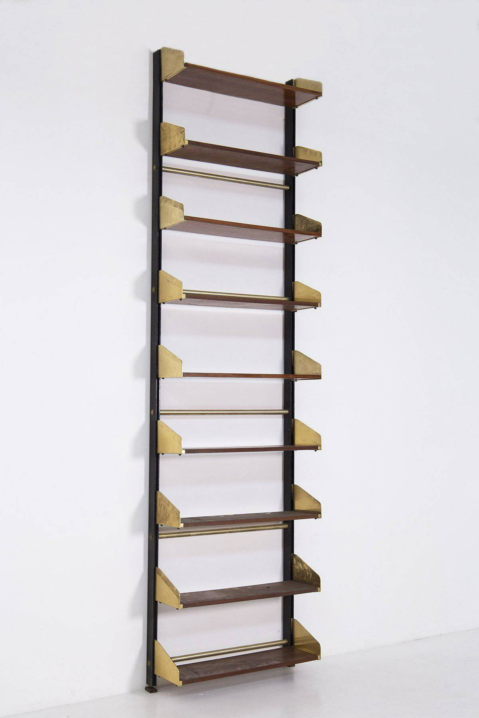 FEAL. Brass and wooden bookcase (1 of 5)