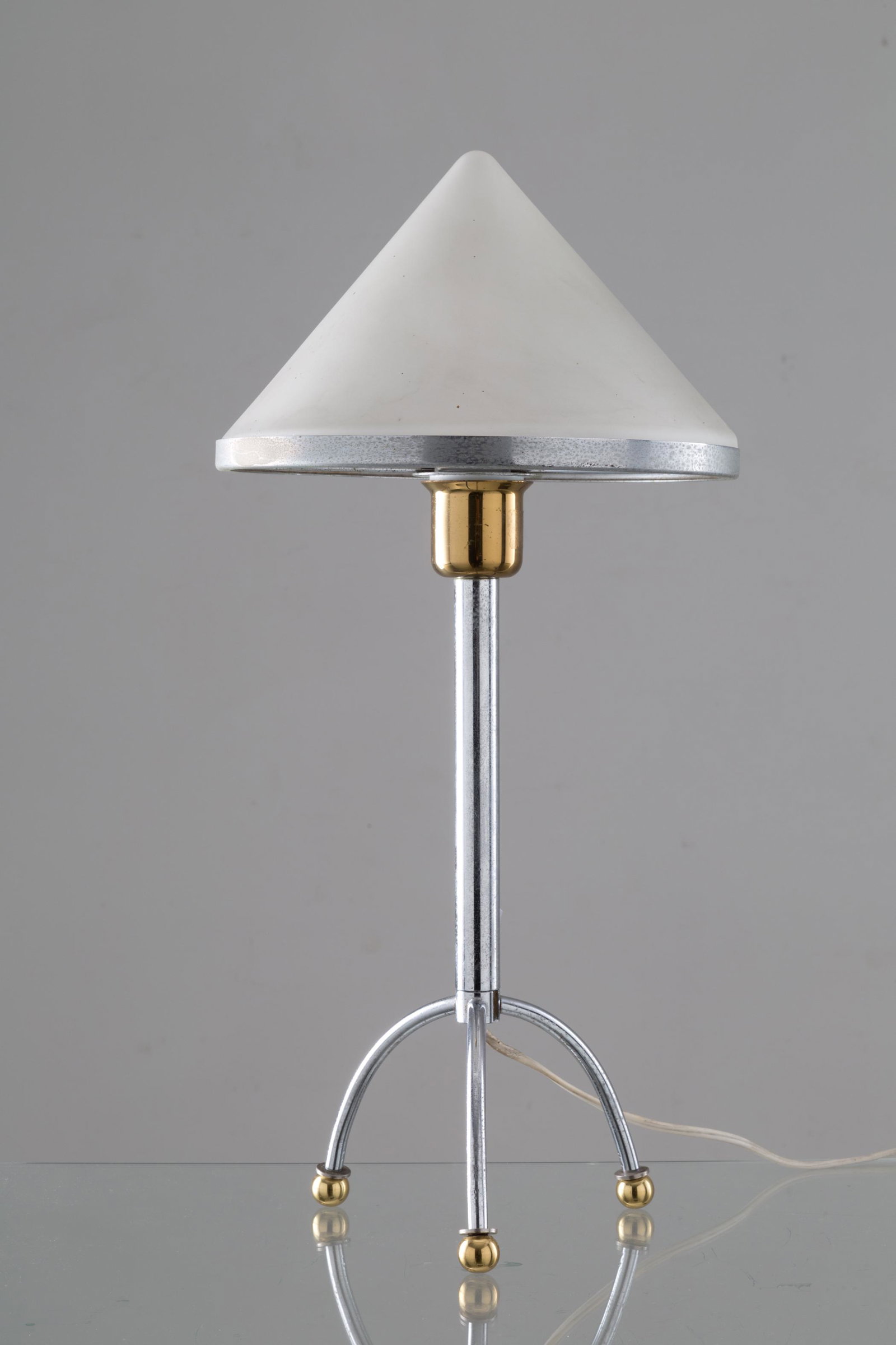Table lamp in metal, brass and glass. '90s (1 of 3)