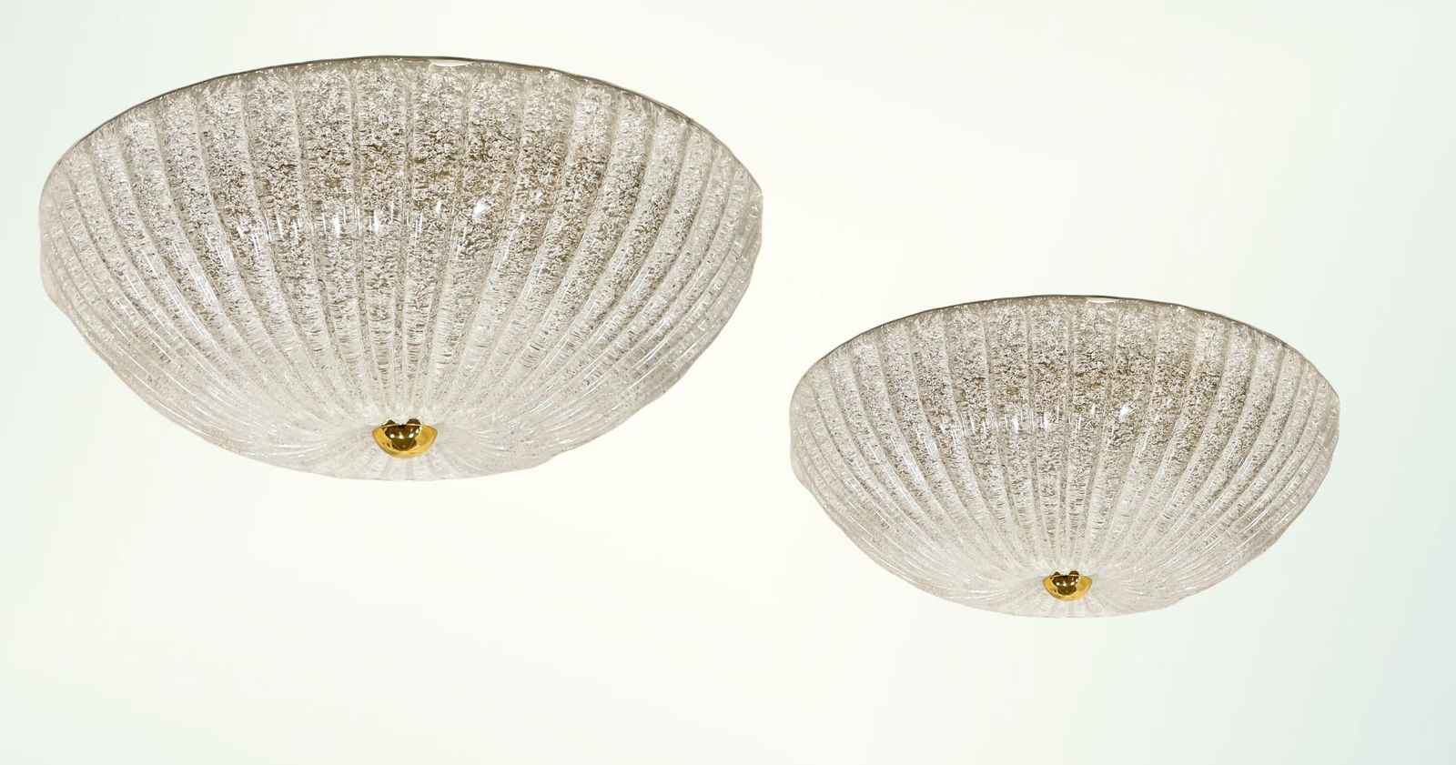 VISTOSI. Pair of Murano glass ceiling lamps. '70s (1 of 4)