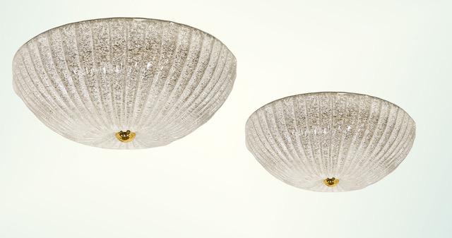VISTOSI. Pair of ceiling lights in Murano glass. (1 of 4)
