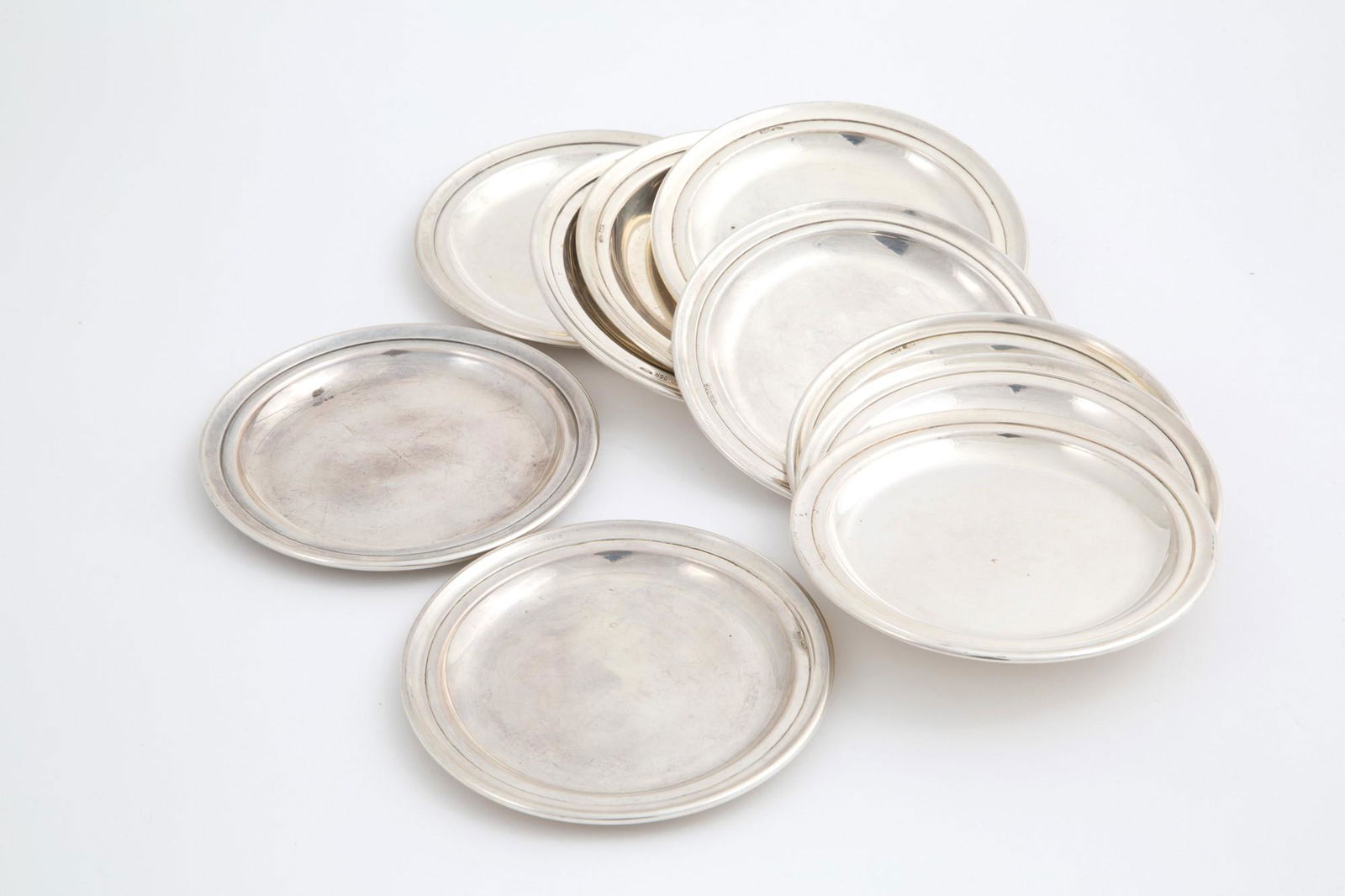 Ten 800 silver coasters (1 of 3)