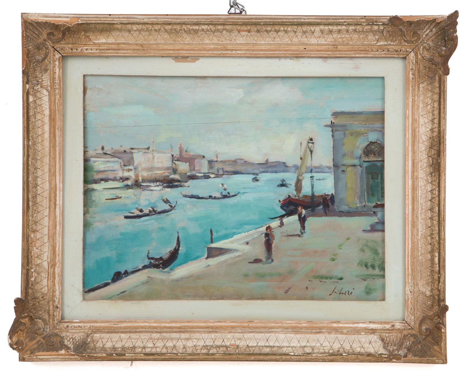 SEIBEZZI FIORAVANTE (1906-1974). Oil painting on tablet: Oil painting on "GRAND CANAL". Signed lower right. With draft '' VENEZIA '' on the back. In frame. 30x40 cm approx. Dipinto olio su tavoletta raff. "CANAL GRANDE". Firmato in basso a destra. Con bozza
