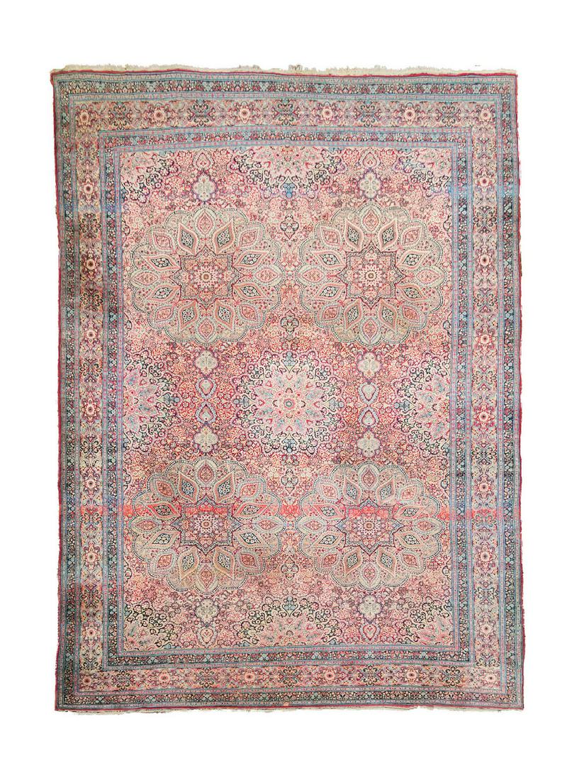 Khorassan carpet: Khorassan carpet in wool. Persia. Late 19th century. Damaged areas. 693x475 cm approx. Tappeto Khorassan in lana. Persia. Fine XIX secolo. Aree danneggiate. 693x475 cm ca.
