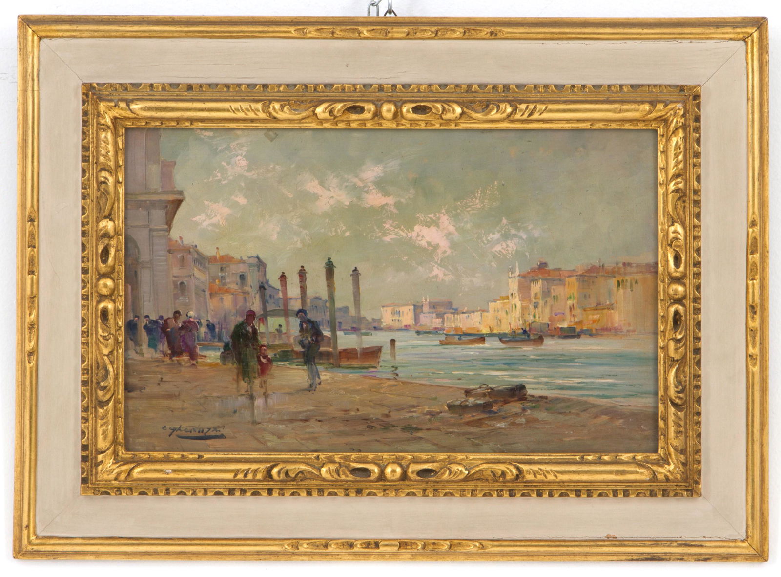 CESARE GHEDUZZI. Painting "MORNING, GRAND CANAL IN VENICE" (1 of 4)