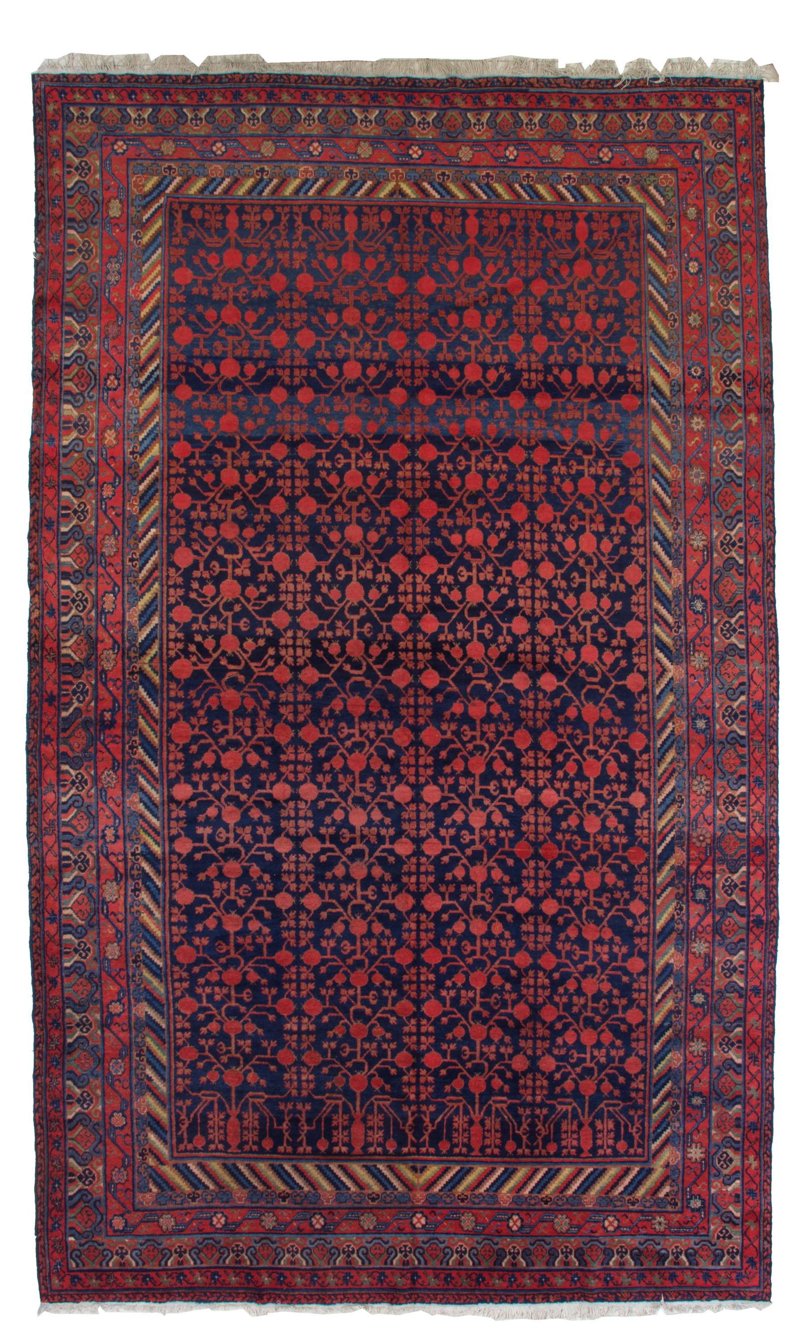 Khotan carpet with pomegranate design. East Turkestan (1 of 1)