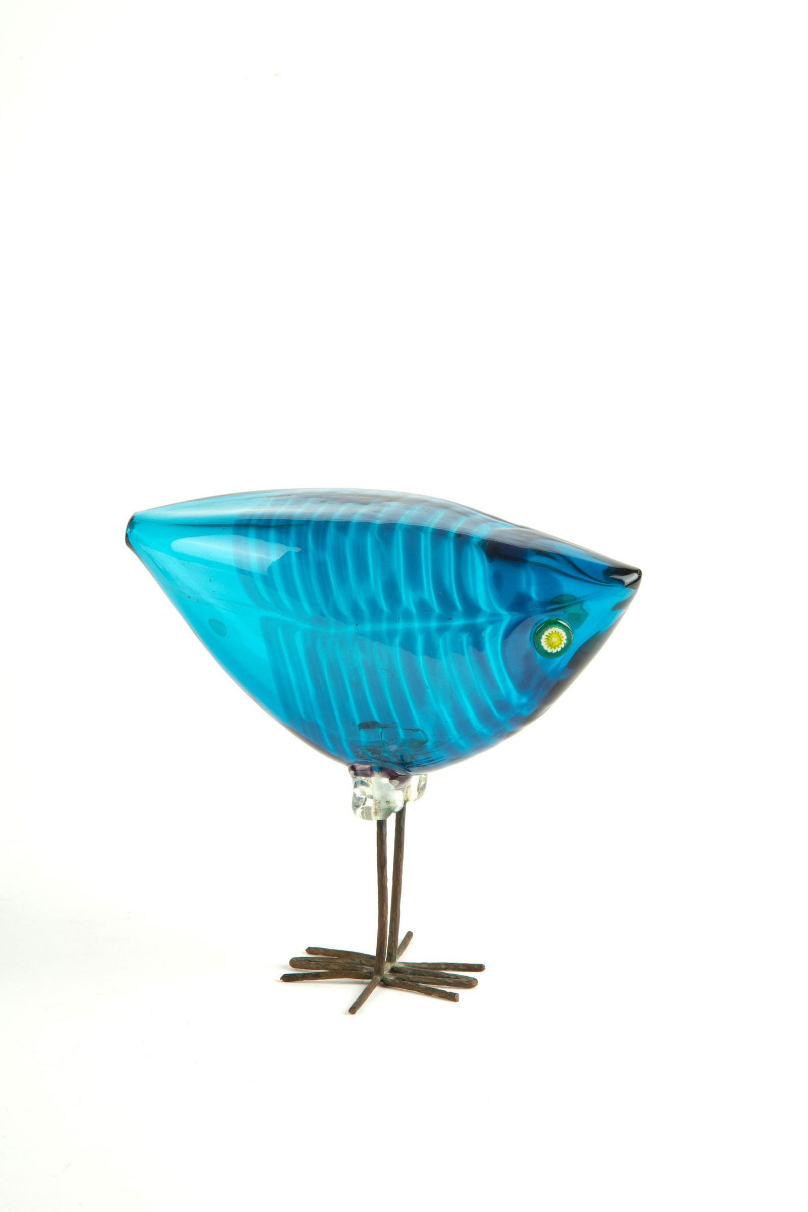 ALESSANDRO PIANON. Blue "pulcino" glass bird for VISTOSI (1 of 6)