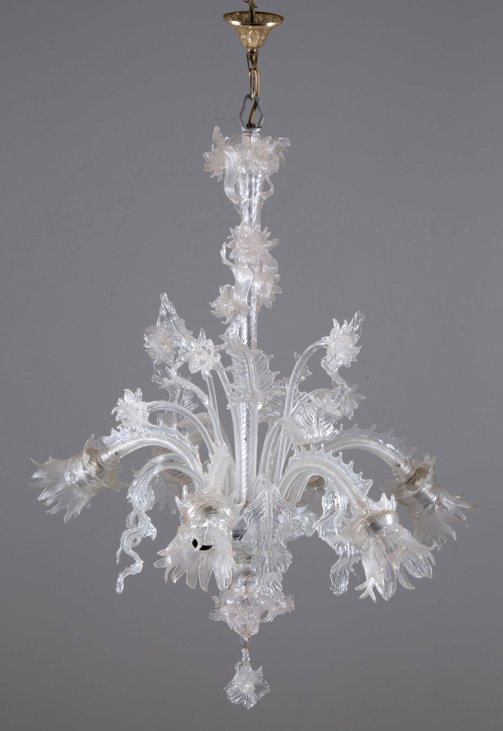 Six light glass chandelier (1 of 5)