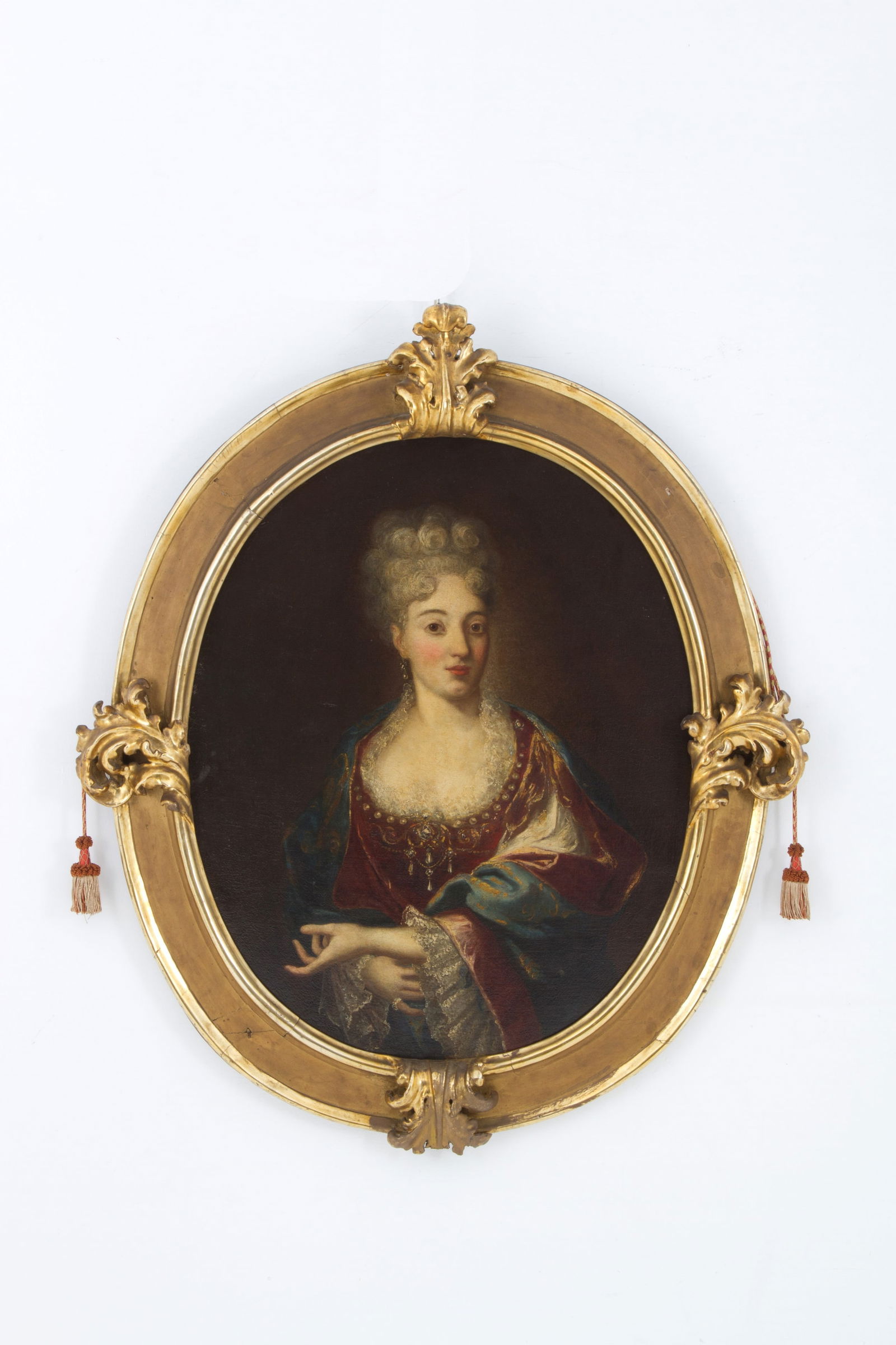 JOSEPH DUCREUX (ambito di). Painting "DAMA": JOSEPH DUCREUX (ambito di) (Nancy 1735-Parigi 1802). Oil painting on canvas depicting "DAMA". In a carved, lacquered and gilded wooden frame. 96x77.5 cm approx. JOSEPH DUCREUX (ambito di) (Nancy 1735-