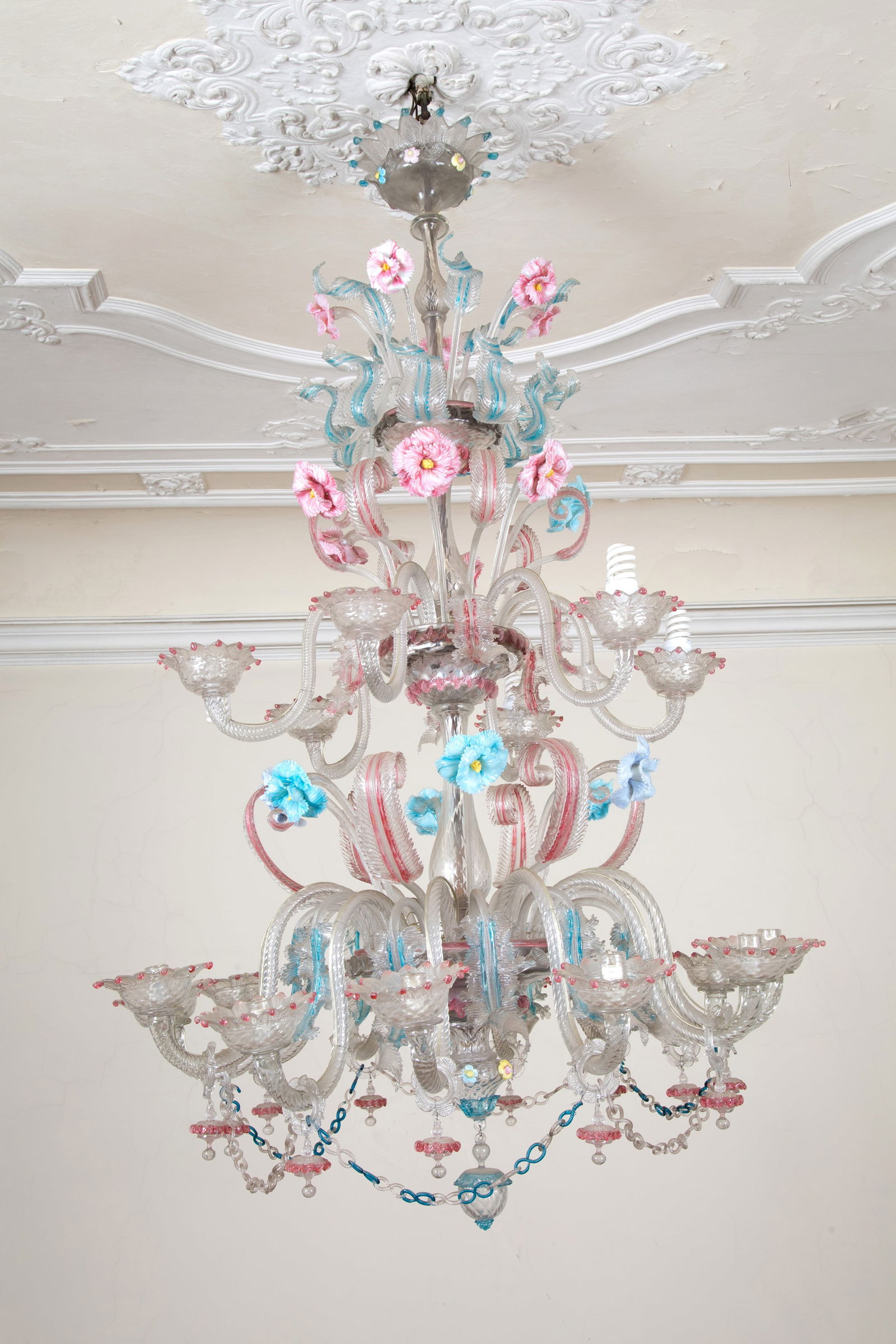 Pink and blue chandelier (1 of 5)