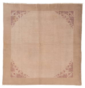 Peking Rug. China: Peking Rug. China. Early 20th century. Full pile, no restorations or damaged areas in the field, four original perimeter sides. 223x214 cm approx. Tappeto Pekino. Cina. Inizi XX secolo. Full pile,